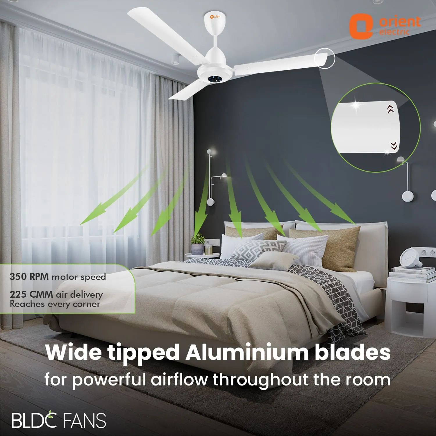 1200mm I-Falcon BLDC Ceiling Fan With Remote & LED Light