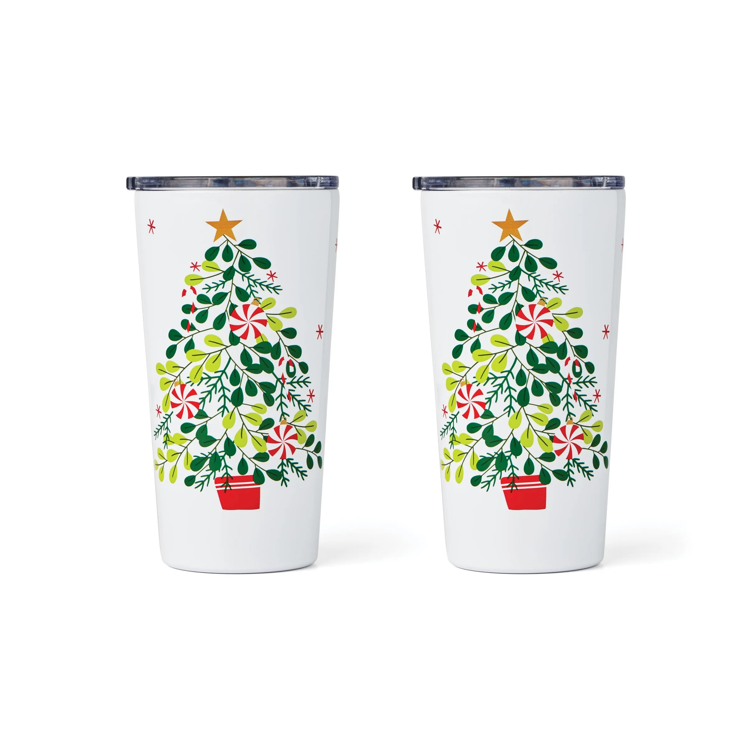 20 Oz Peppermint Tree Highball Tumblers, Set Of 2