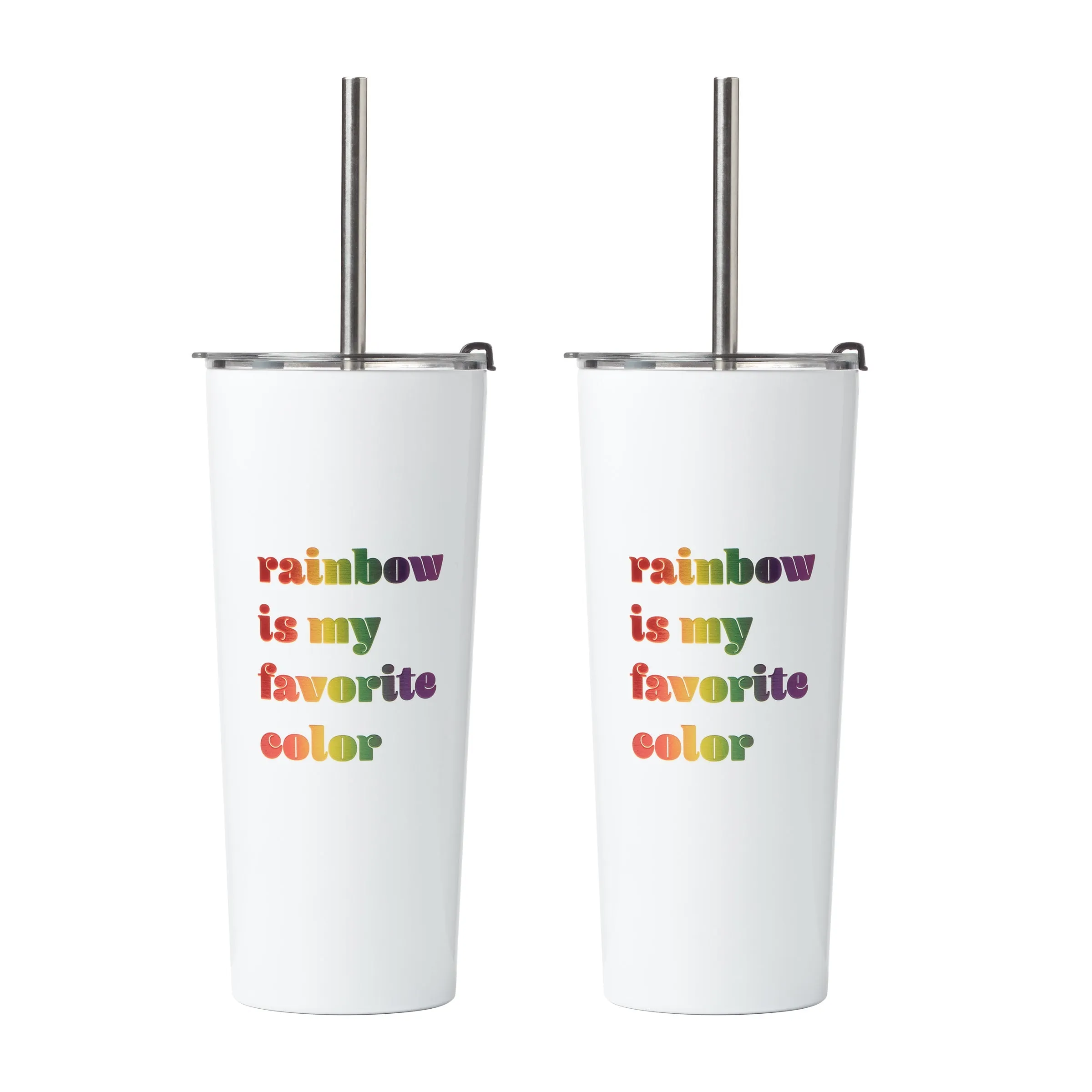 24 Oz My Favorite Rainbow Tumblers, Set Of 2