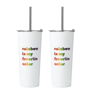 24 Oz My Favorite Rainbow Tumblers, Set Of 2