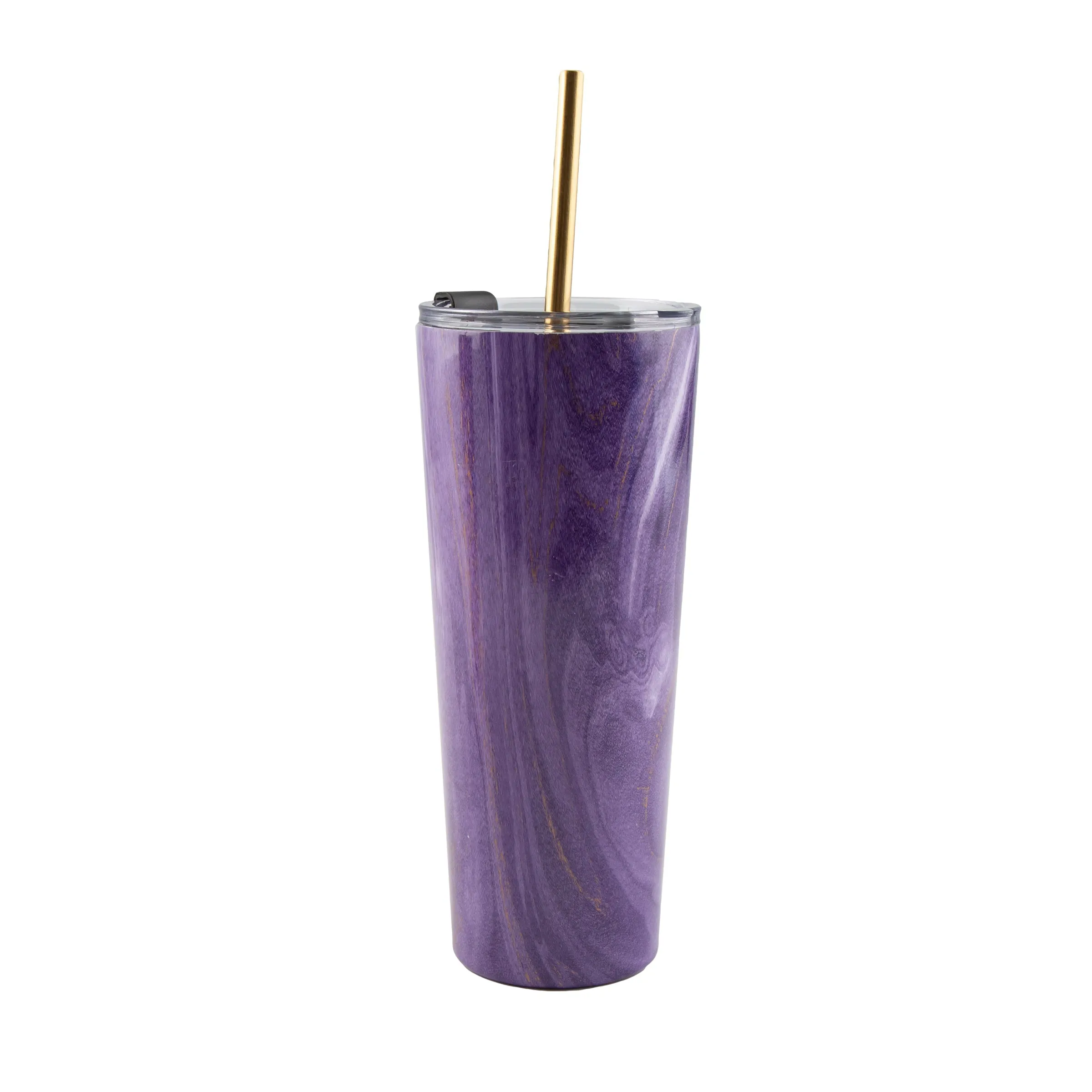 24 Oz Purple Geo Insulated Tumblers, Set Of 2