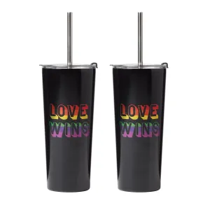 24 Oz "Love Wins" Tumblers, Set Of 2