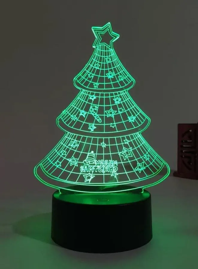 3D Christmas Tree Acrylic LED Light with 7 Colors, Battery and USB Powered