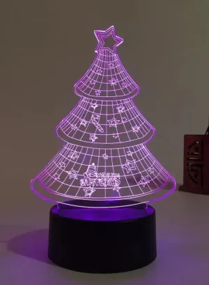 3D Christmas Tree Acrylic LED Light with 7 Colors, Battery and USB Powered