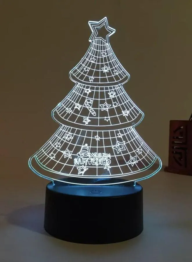 3D Christmas Tree Acrylic LED Light with 7 Colors, Battery and USB Powered