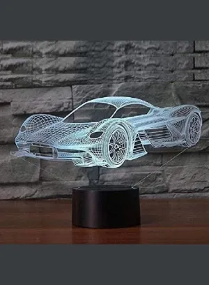 3D Sports Car Acrylic LED Light, Optical Illusion Lamps with 7 Colors