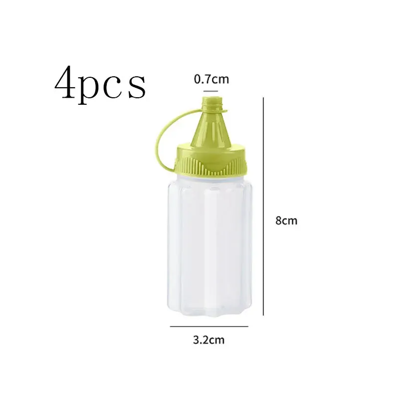 4pcs Portable Sauce Squeeze Bottles – Mini Seasoning Containers