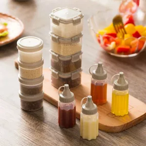 4pcs Portable Sauce Squeeze Bottles – Mini Seasoning Containers