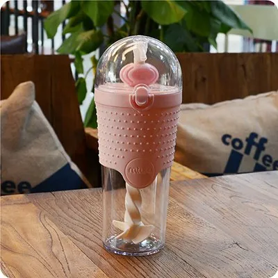 500ML Kids Plastic Water bottles Protein Shaker Blender Bottles with straw BPA Free Portable Sport My Water bottles