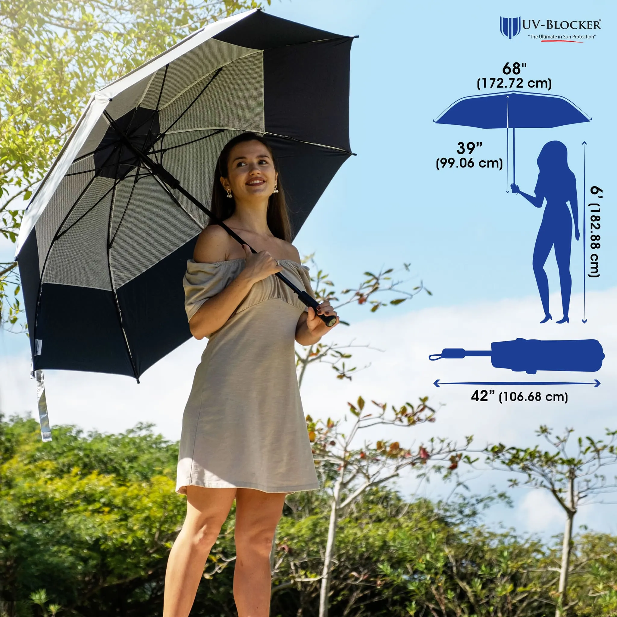 68 Inch Golf UV Umbrella