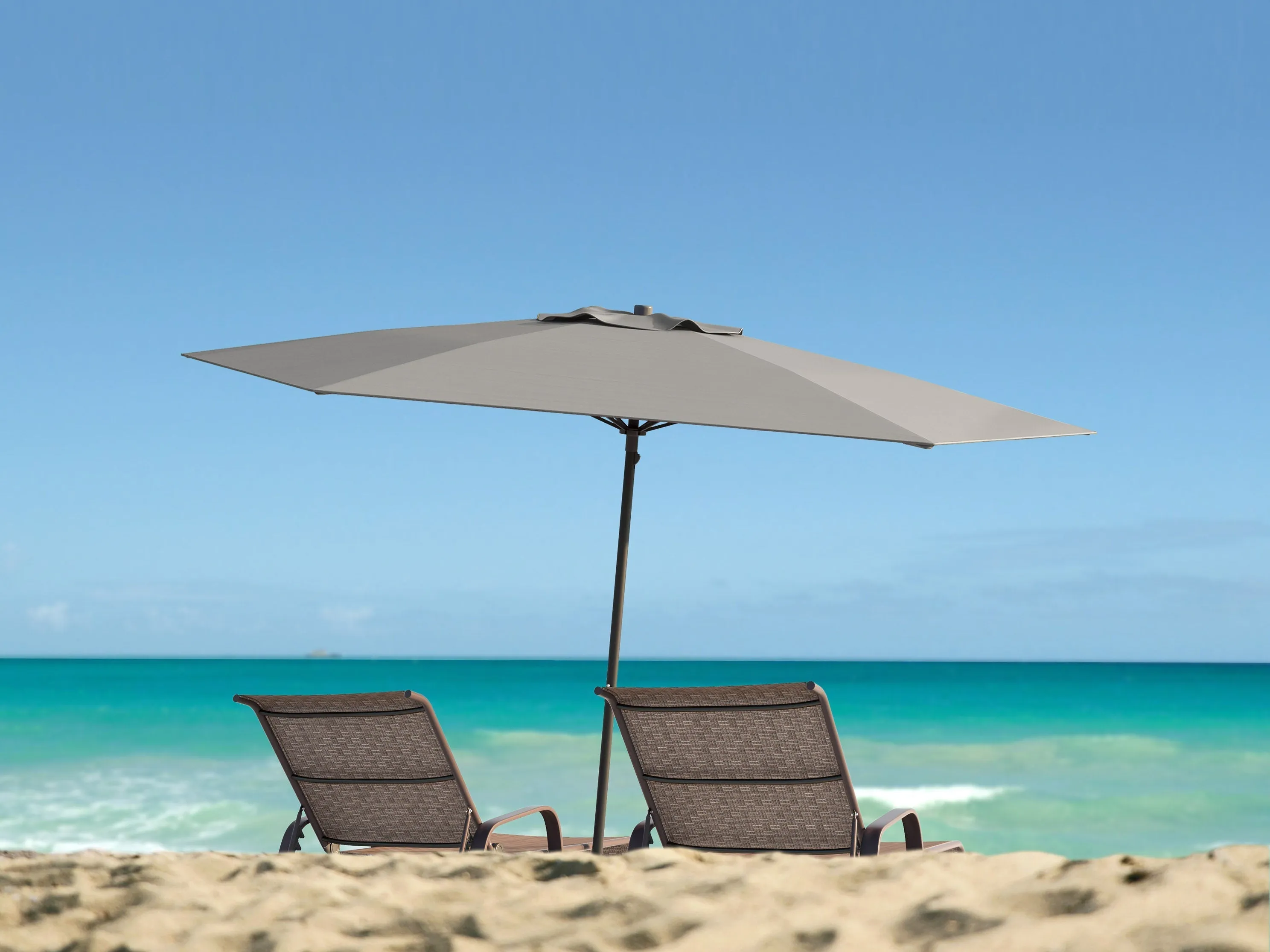 7.5ft Grey Beach Umbrella