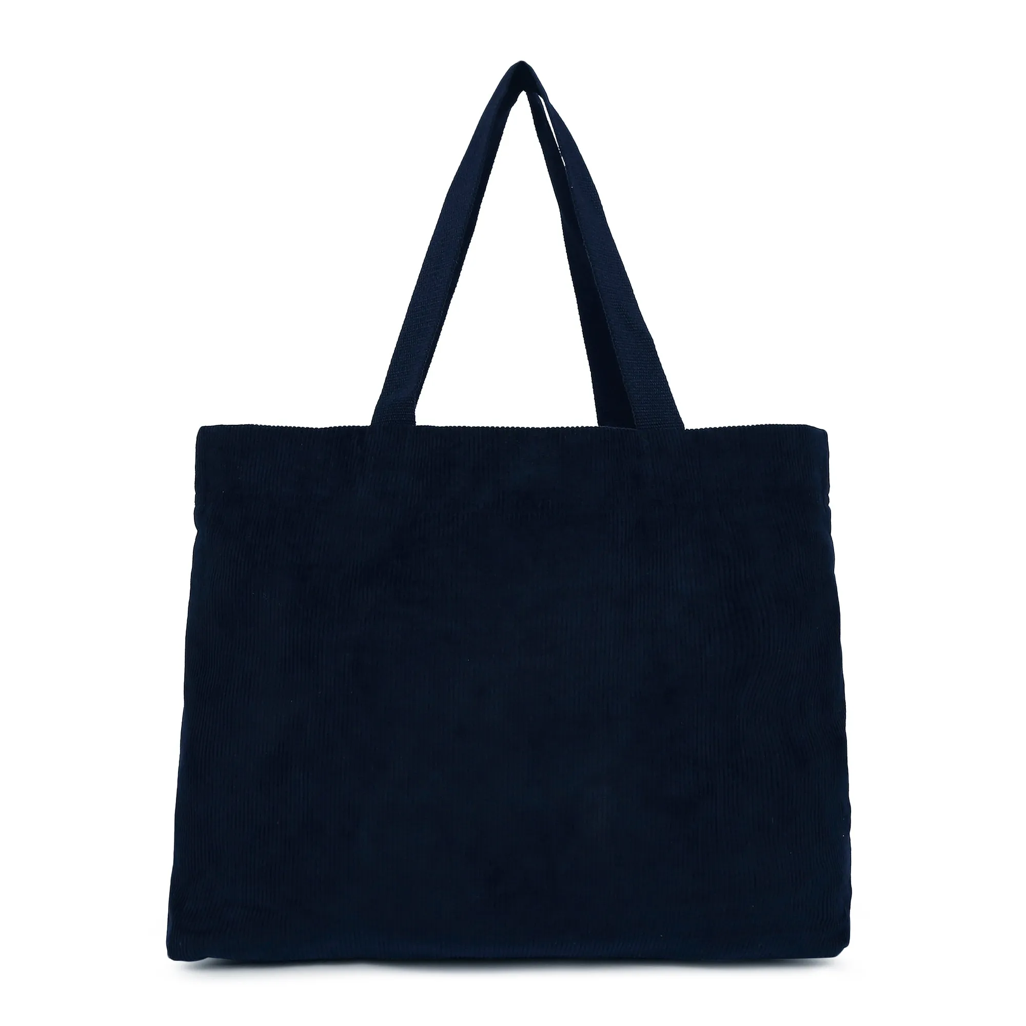 Accessorize London Women's Pure Organic Cotton Navy Cord Shopper Bag