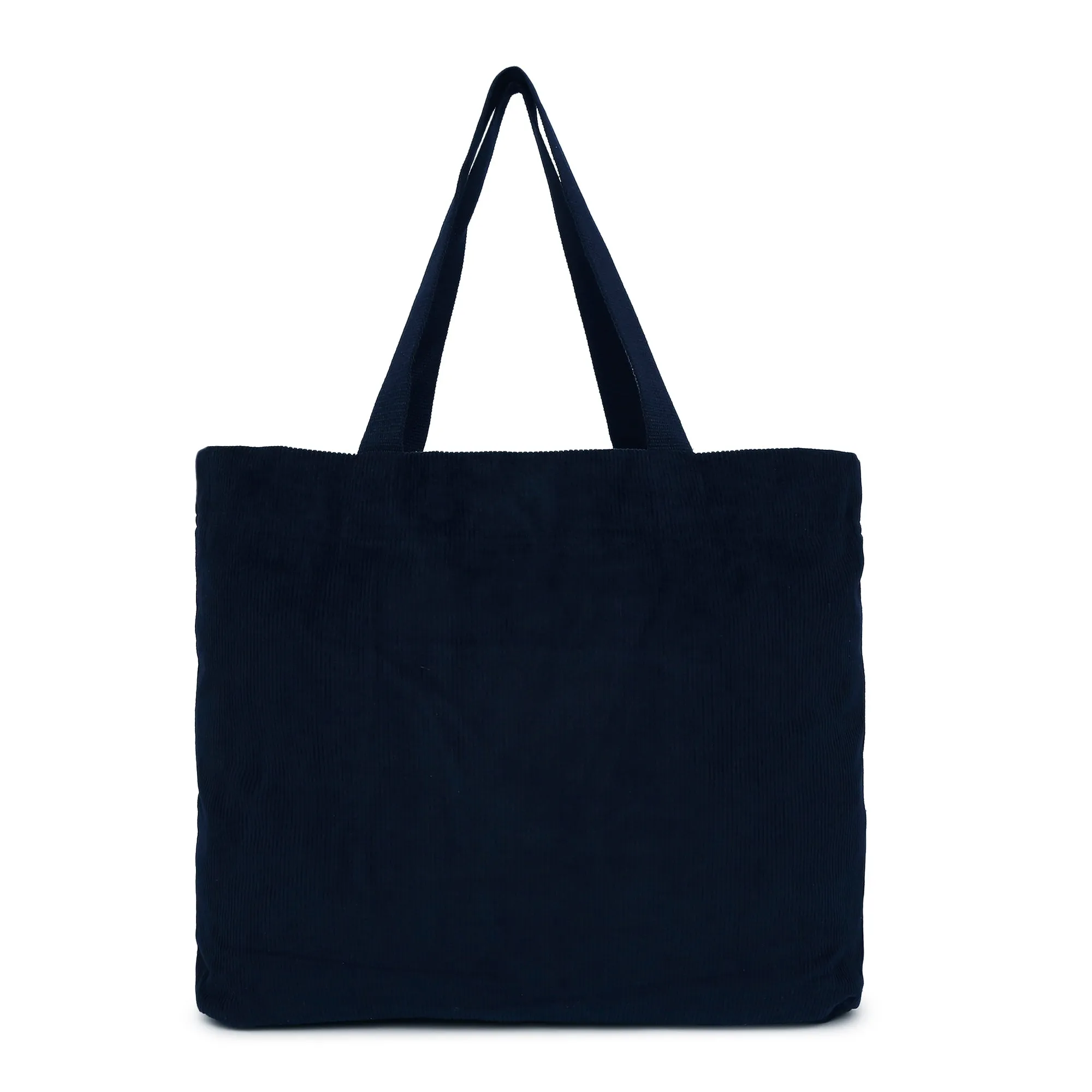 Accessorize London Women's Pure Organic Cotton Navy Cord Shopper Bag