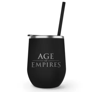 Age of Empires Logo Laser Engraved Tumbler with Straw