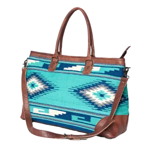 American Darling® Ladies Hand Weaved Aztec Blue Purse ADBG833A