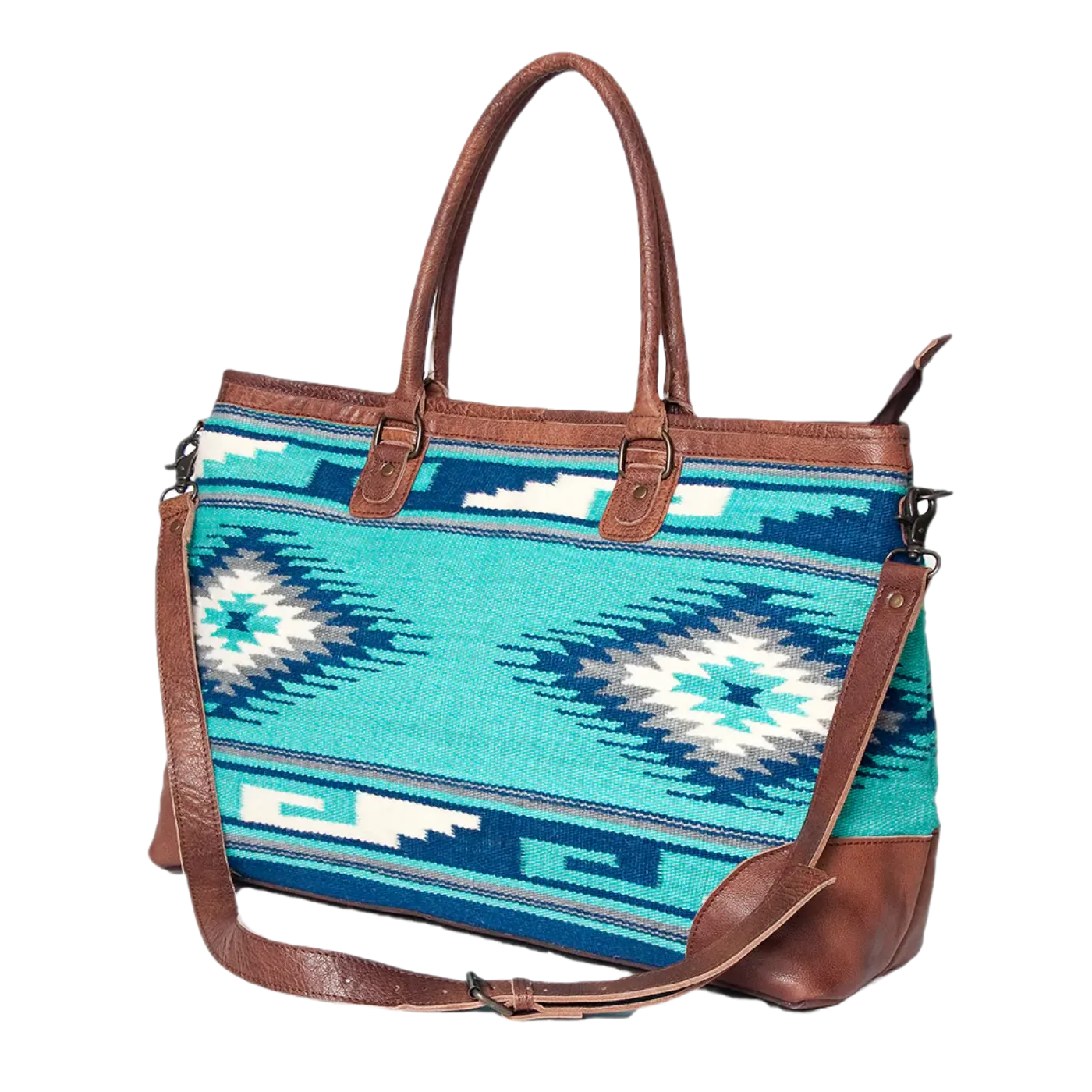 American Darling® Ladies Hand Weaved Aztec Blue Purse ADBG833A