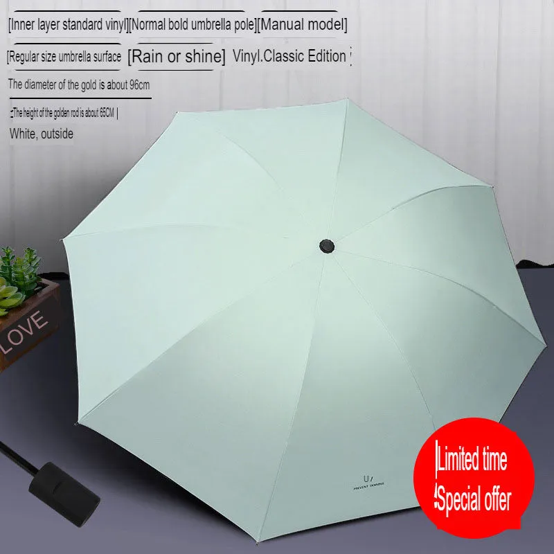 Automatic sunshade umbrella for women, summer folding, rain or shine, sun protection and anti-UV sun umbrella