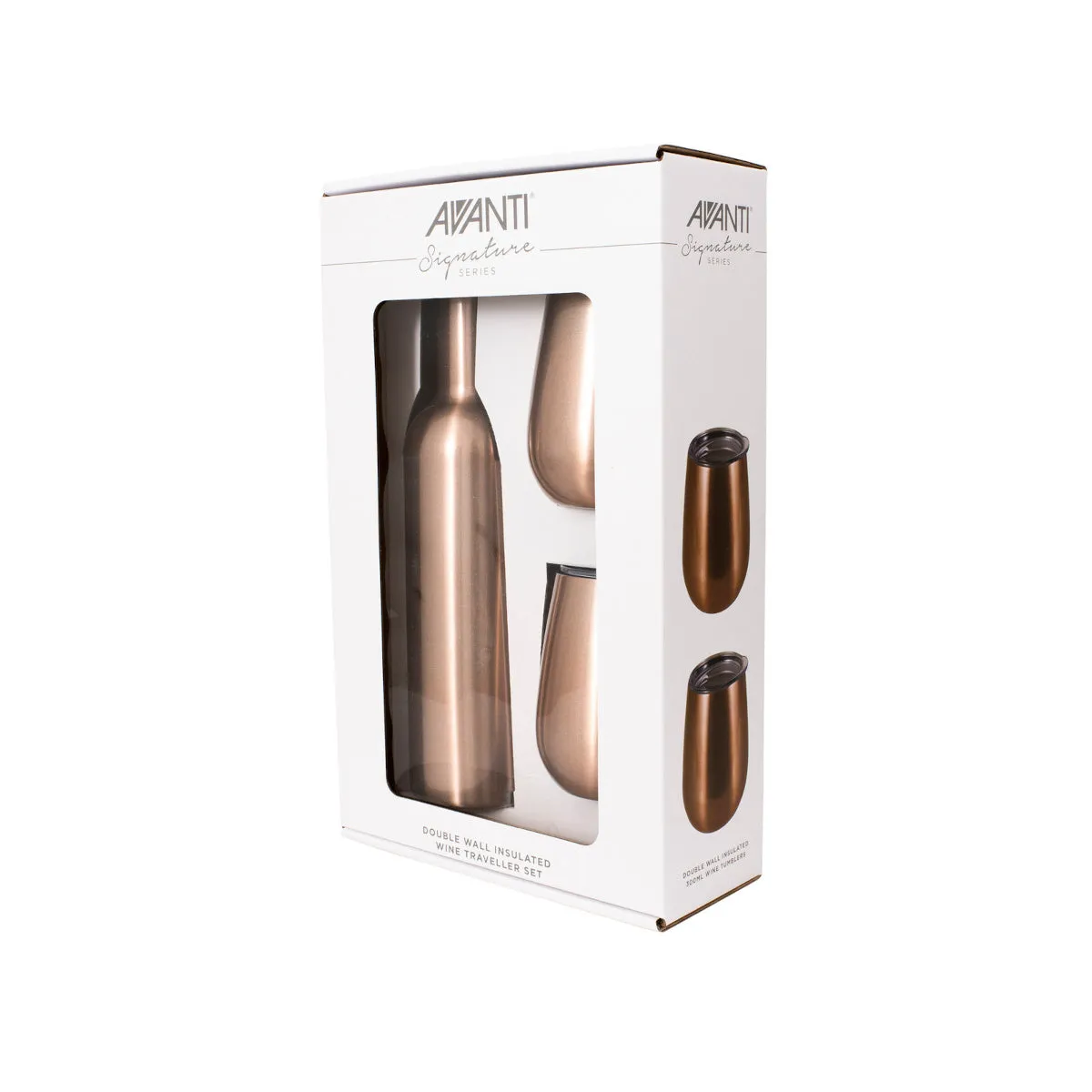 Avanti Double Wall Insulated Wine Traveller Set Rose Gold