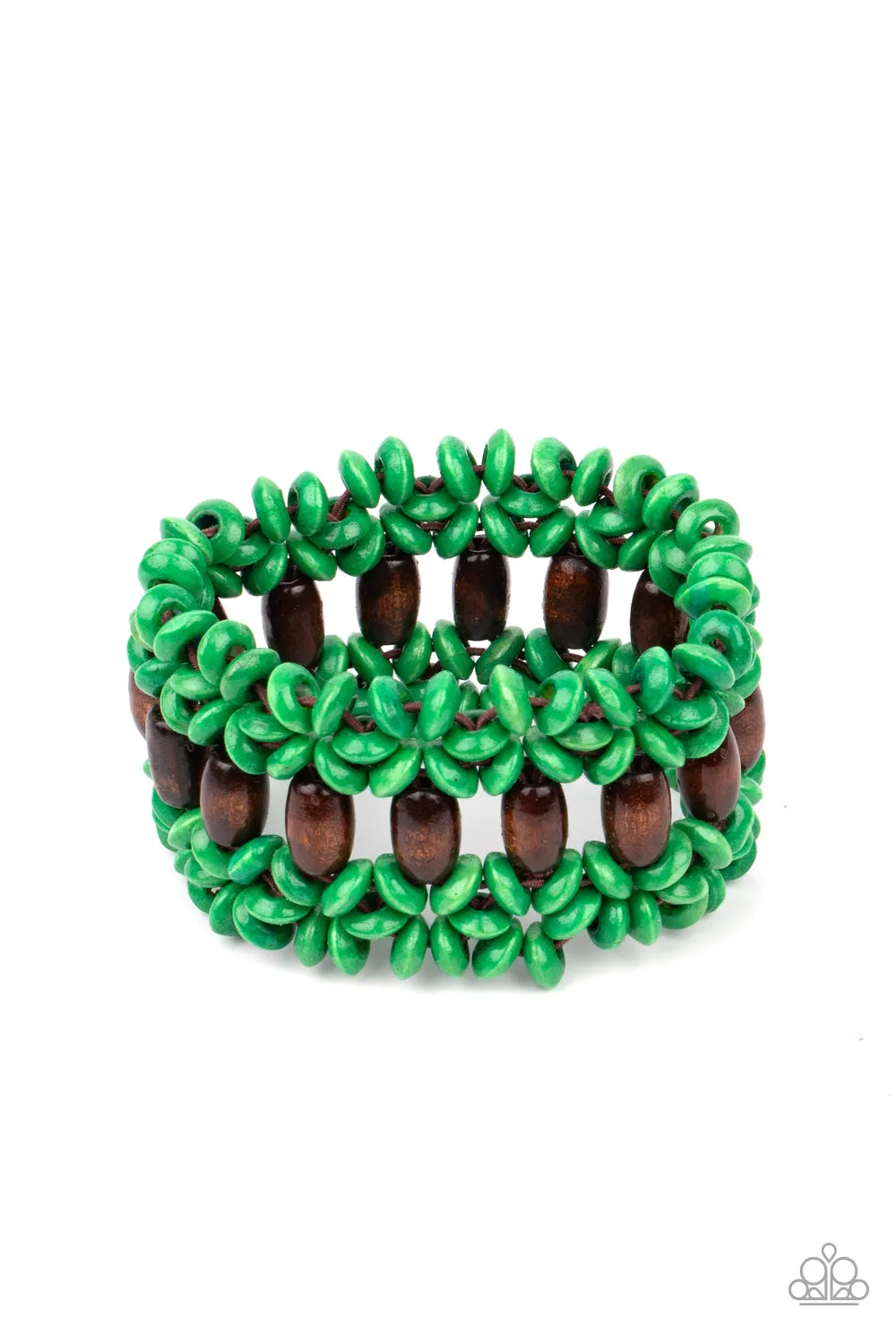 Bali Beach Retreat - Green Bracelet - Paparazzi Accessories