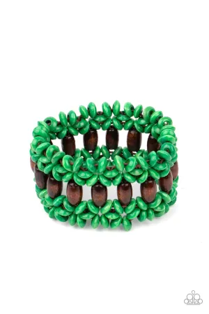 Bali Beach Retreat - Green Bracelet - Paparazzi Accessories