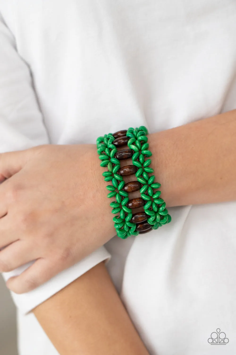 Bali Beach Retreat - Green Bracelet - Paparazzi Accessories