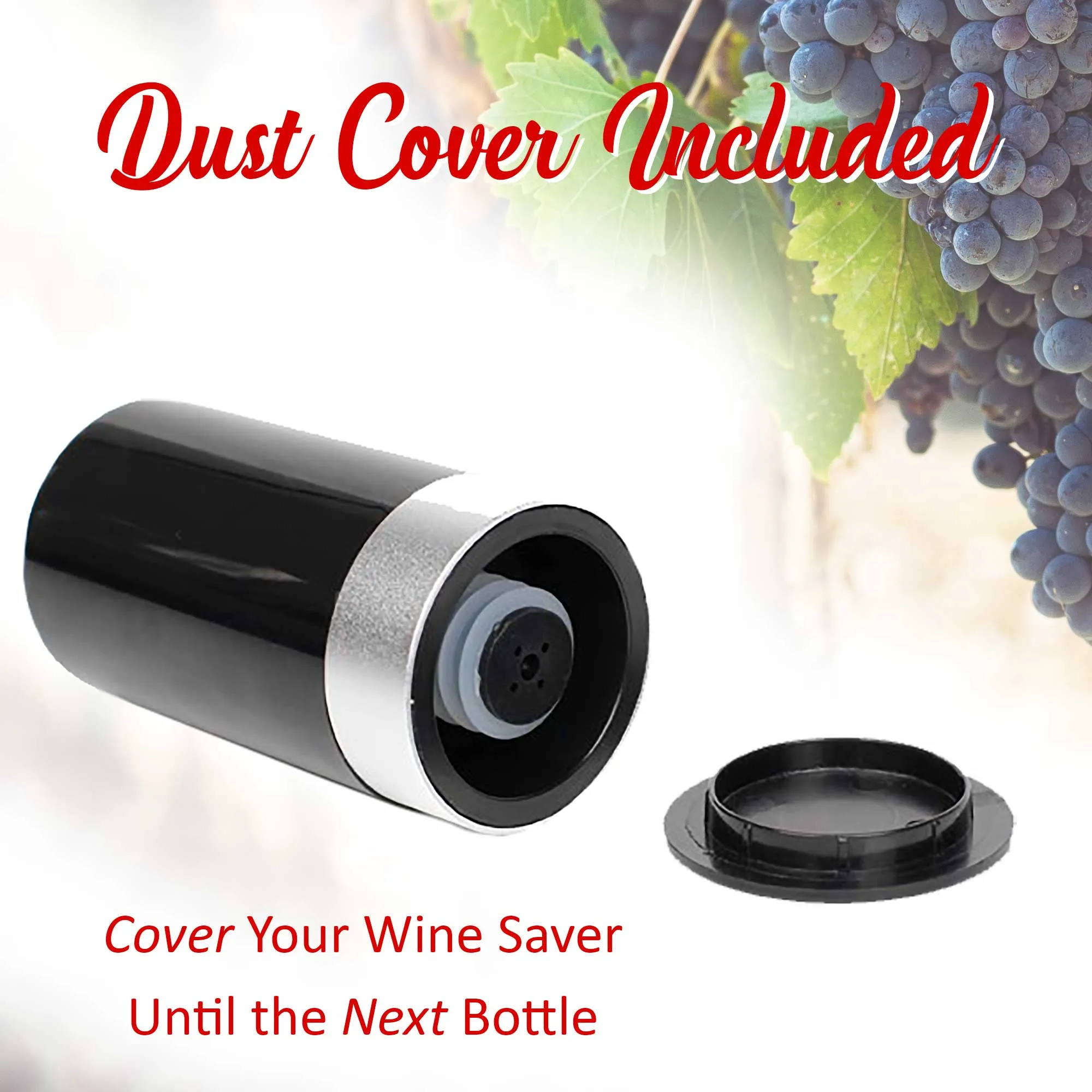 Brentwood WA-2000BK Portable Automatic Vacuum Wine Preserver and Bottle Stopper, Black