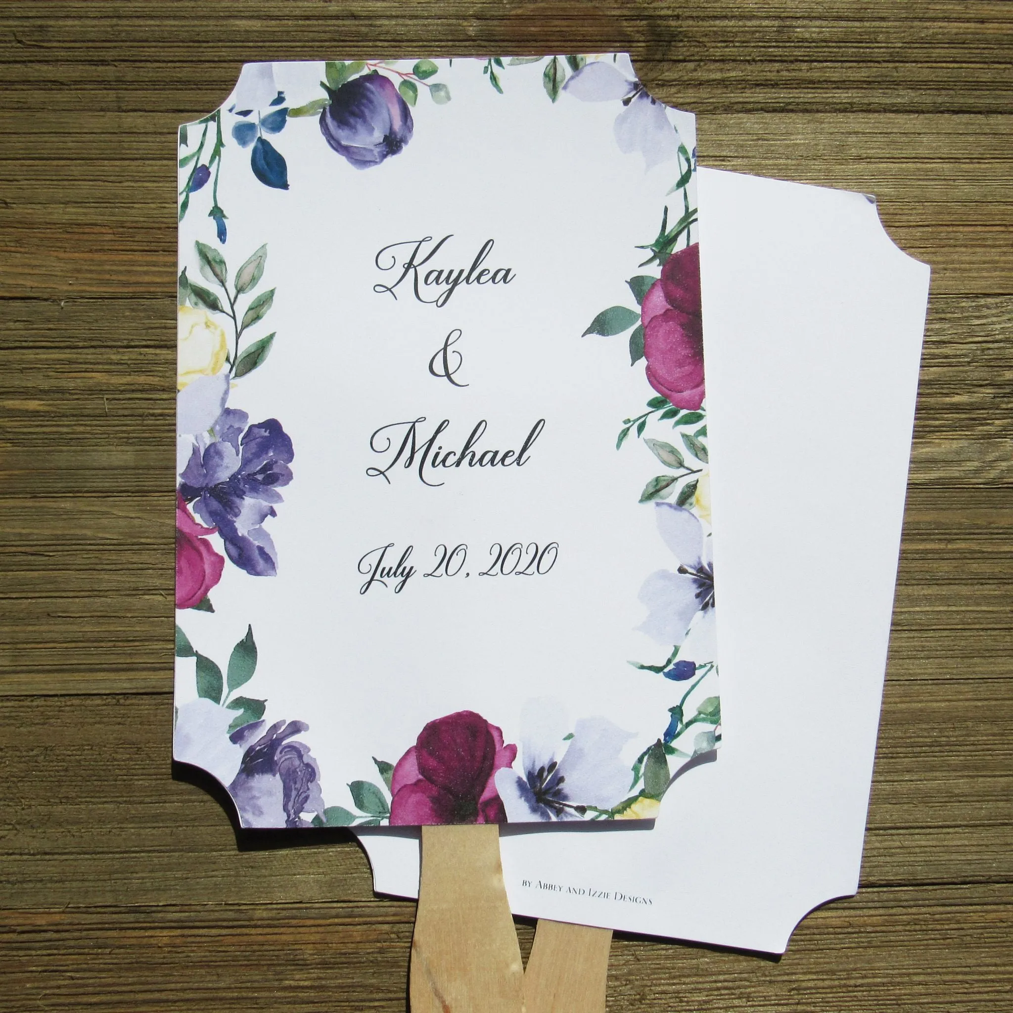 Burgundy Wedding Favor Fan