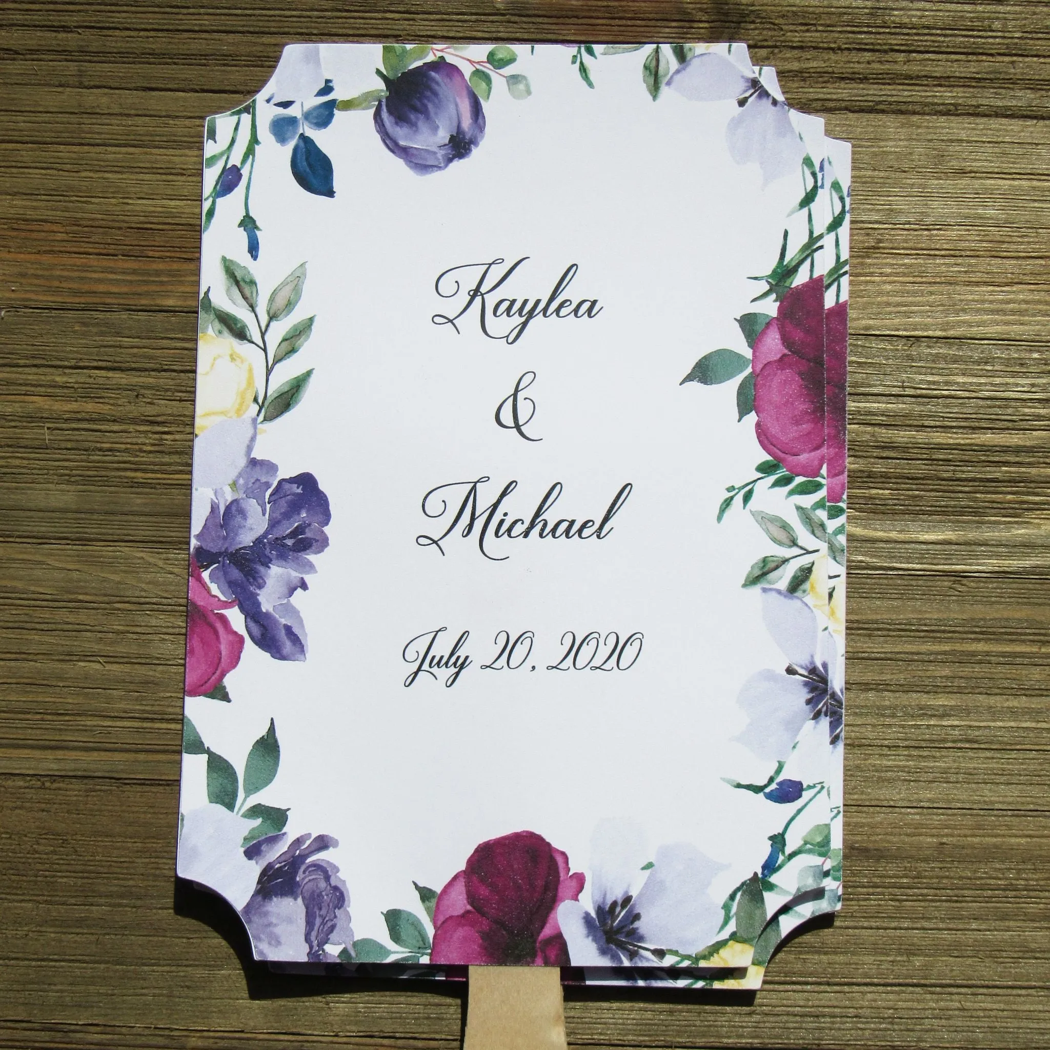 Burgundy Wedding Favor Fan