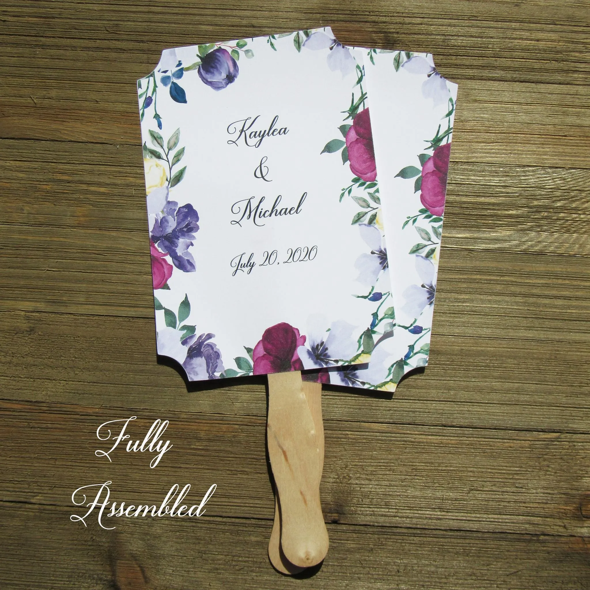 Burgundy Wedding Favor Fan