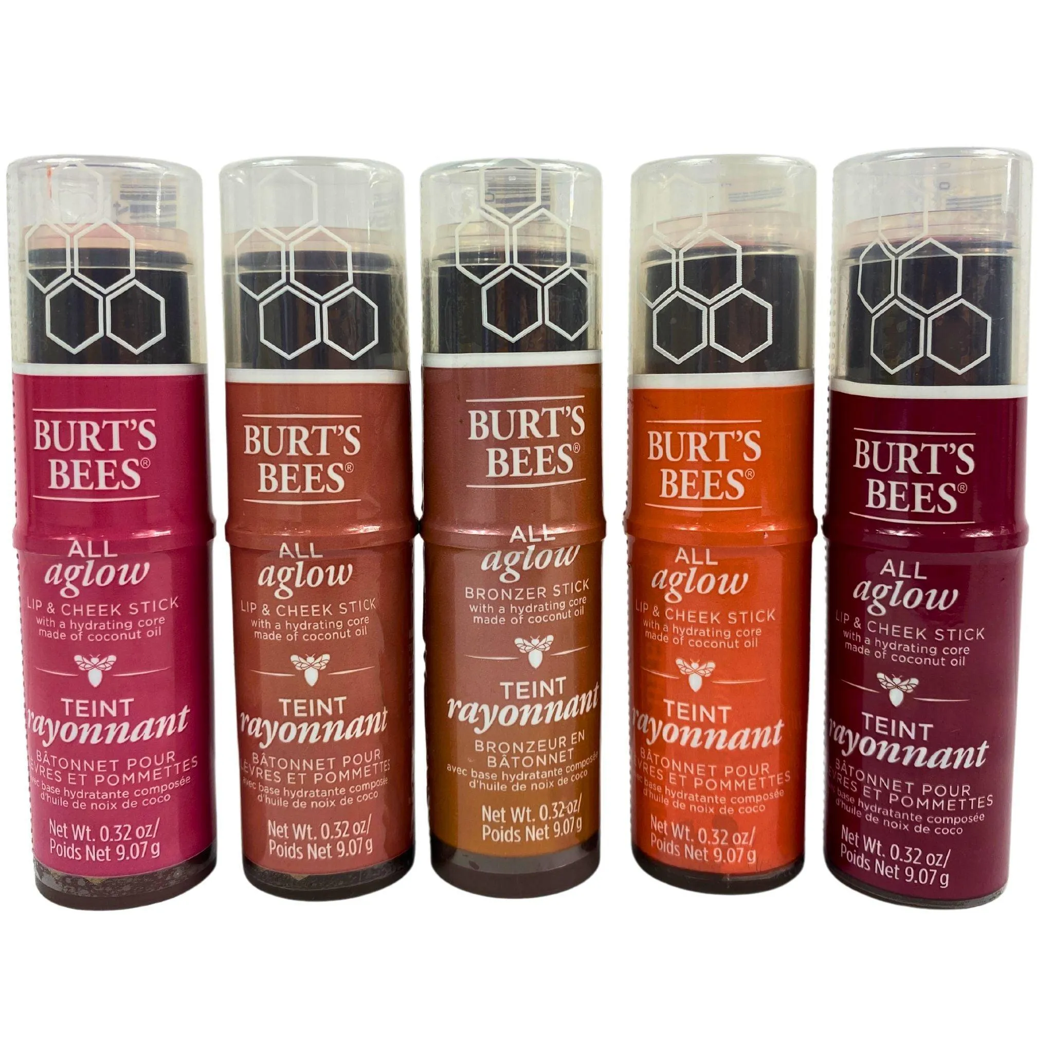 Burt's Bees All AGLOW Lip & Cheek Stick 0.32OZ (50 Pcs Lot)