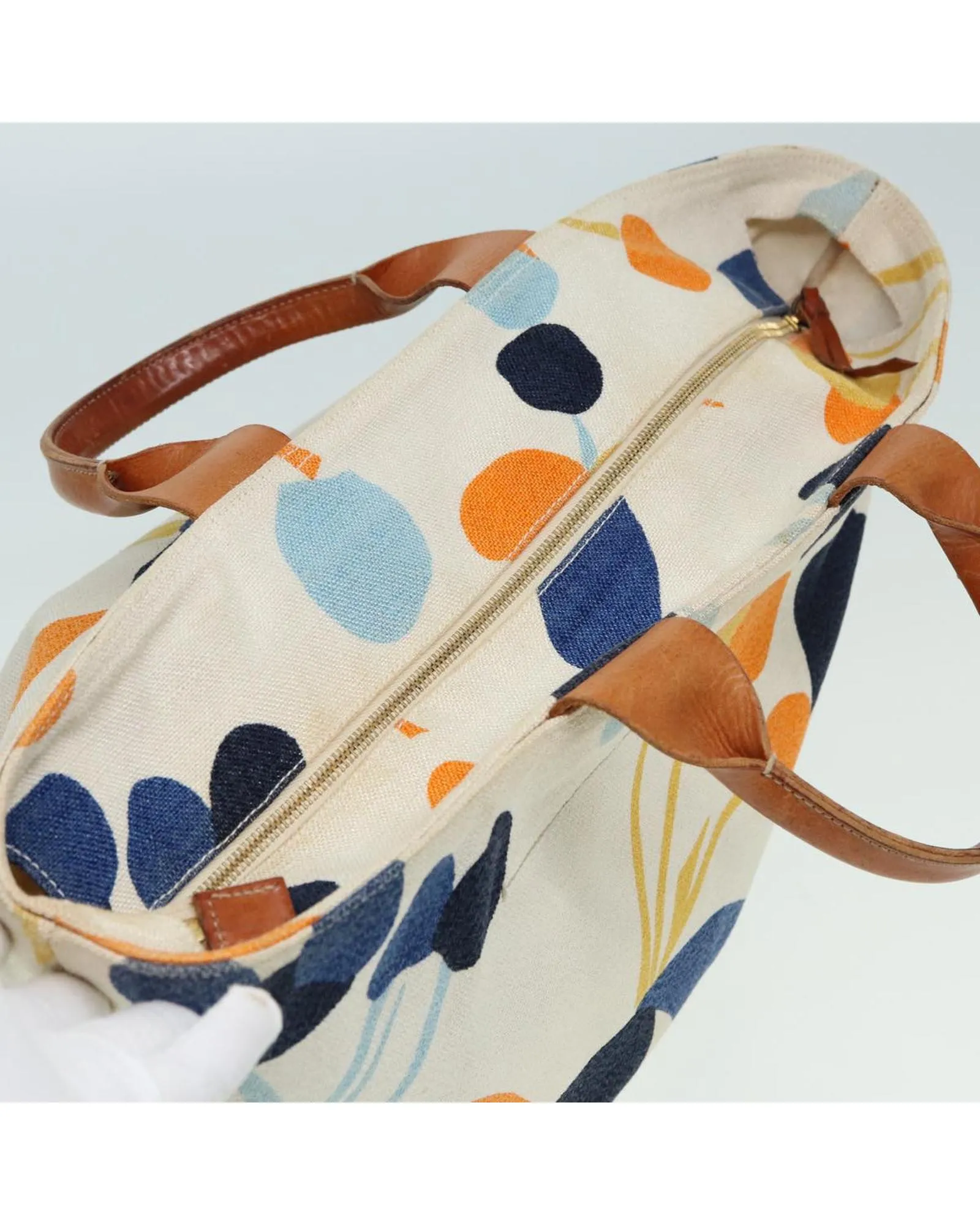 Canvas Multicolor Handbag with Handle Drop and Spacious Design