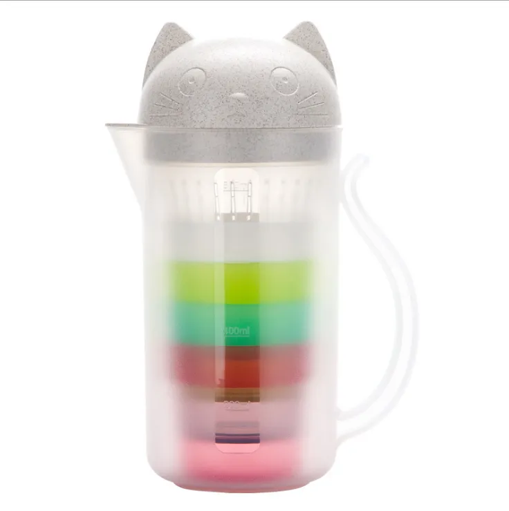 Cat Water Cup Kettle Set Plastic Bottles Environmentally Portable Teapot with Filter