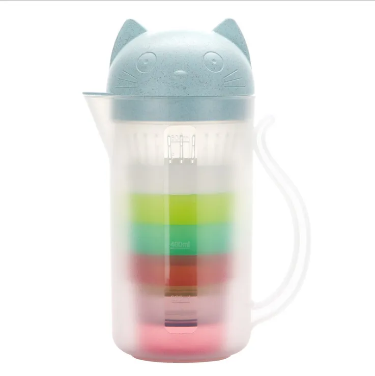 Cat Water Cup Kettle Set Plastic Bottles Environmentally Portable Teapot with Filter