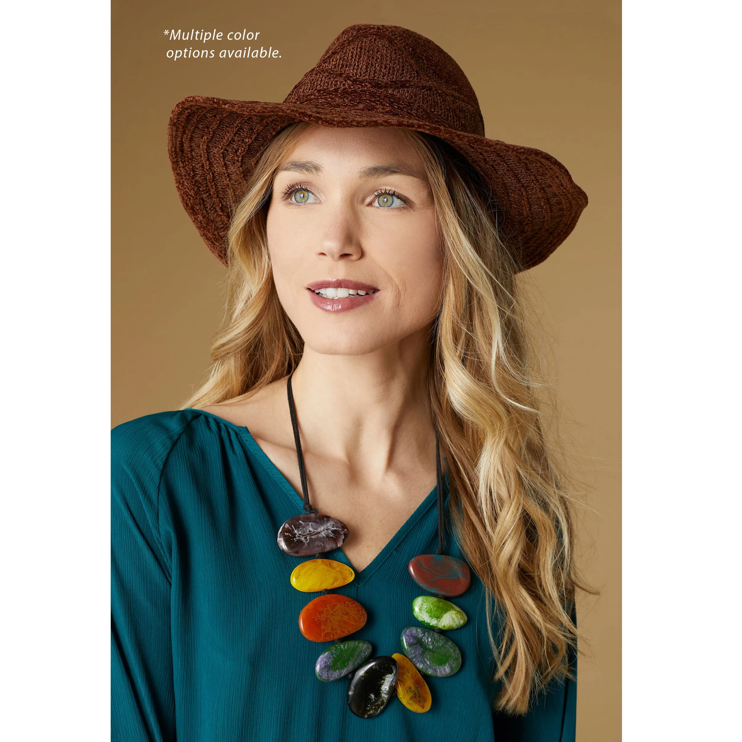 Chenille Criss Cross Ranch Hat - Cognac