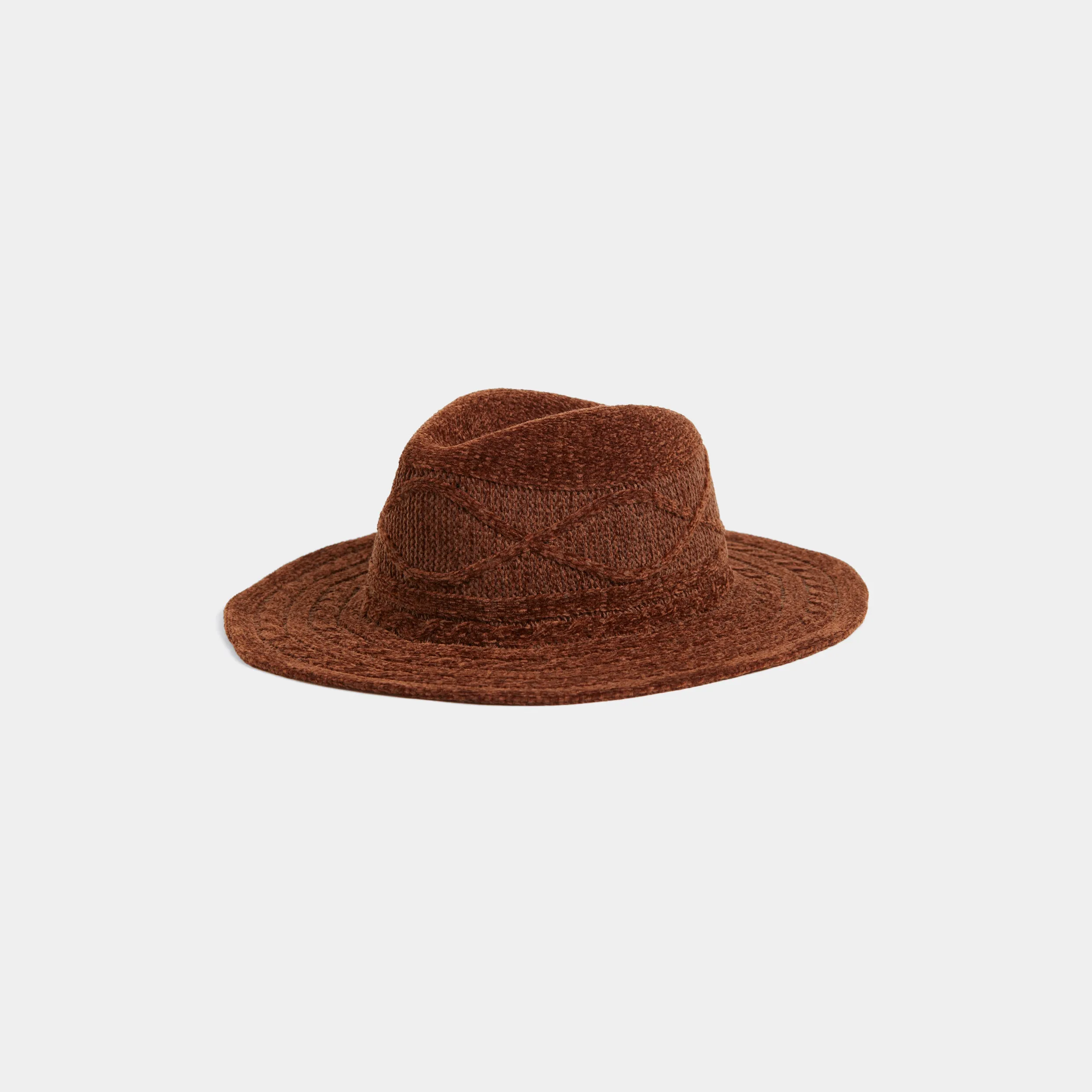 Chenille Criss Cross Ranch Hat - Cognac