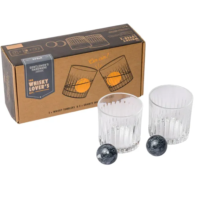 Cocktail Tumblers & Whisky Stones Set