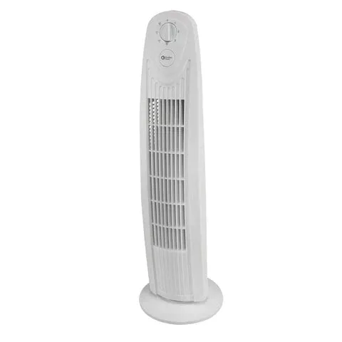 Comfort Zone 29" 3-Speed Oscillating Tower Fan In White