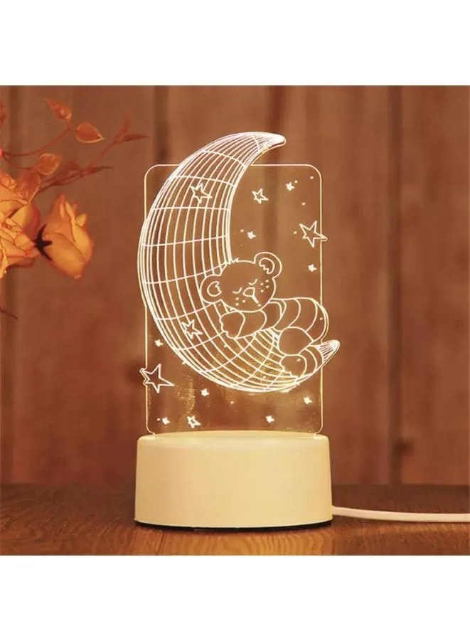 Creative 3D Acrylic Light, 3D Night Lights For Home Decoration, Moon Bear