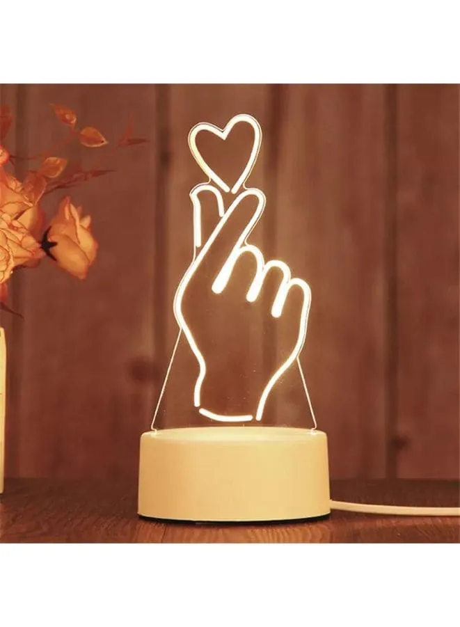 Creative Acrylic Lamp 3D Decorative Night Lights For Home Decoration, Heart