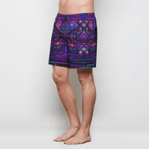 CYBER NIGHT Mens Swim Trunks w/ Lining