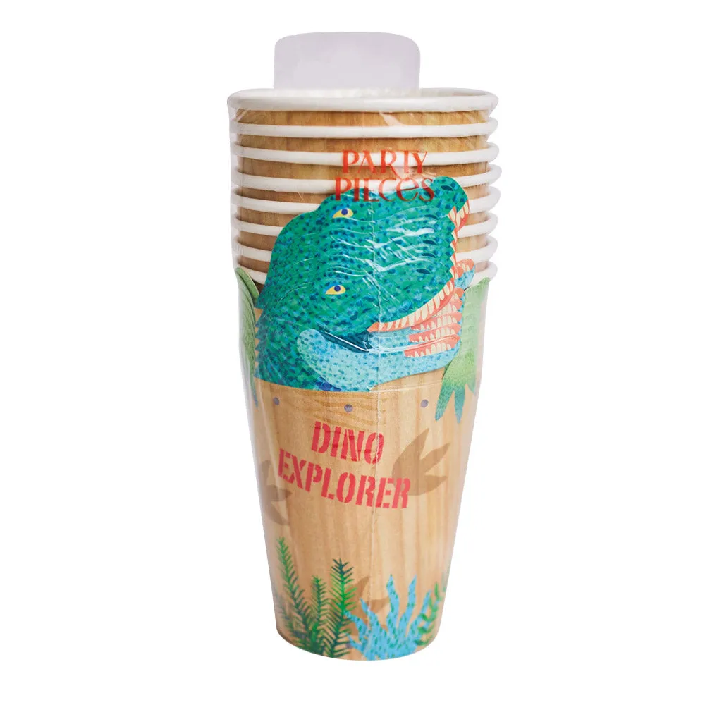 Dino Explorer Paper Party Cups (x8)