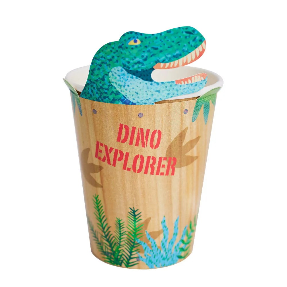 Dino Explorer Paper Party Cups (x8)