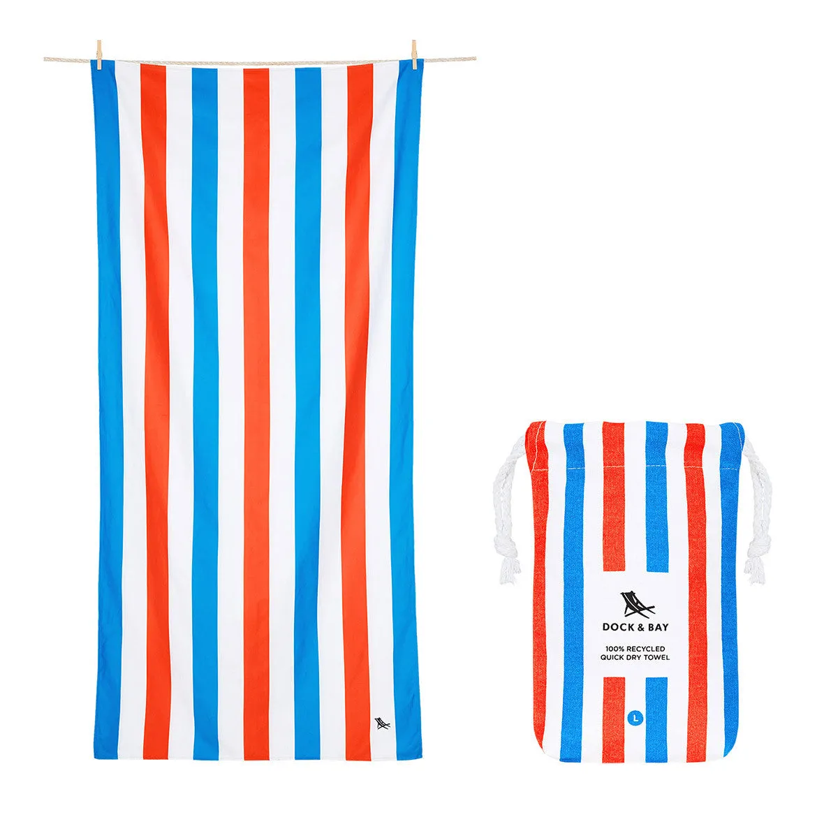 Dock & Bay Beach Towel Summer Collection L 100% Recycled Poolside Parties