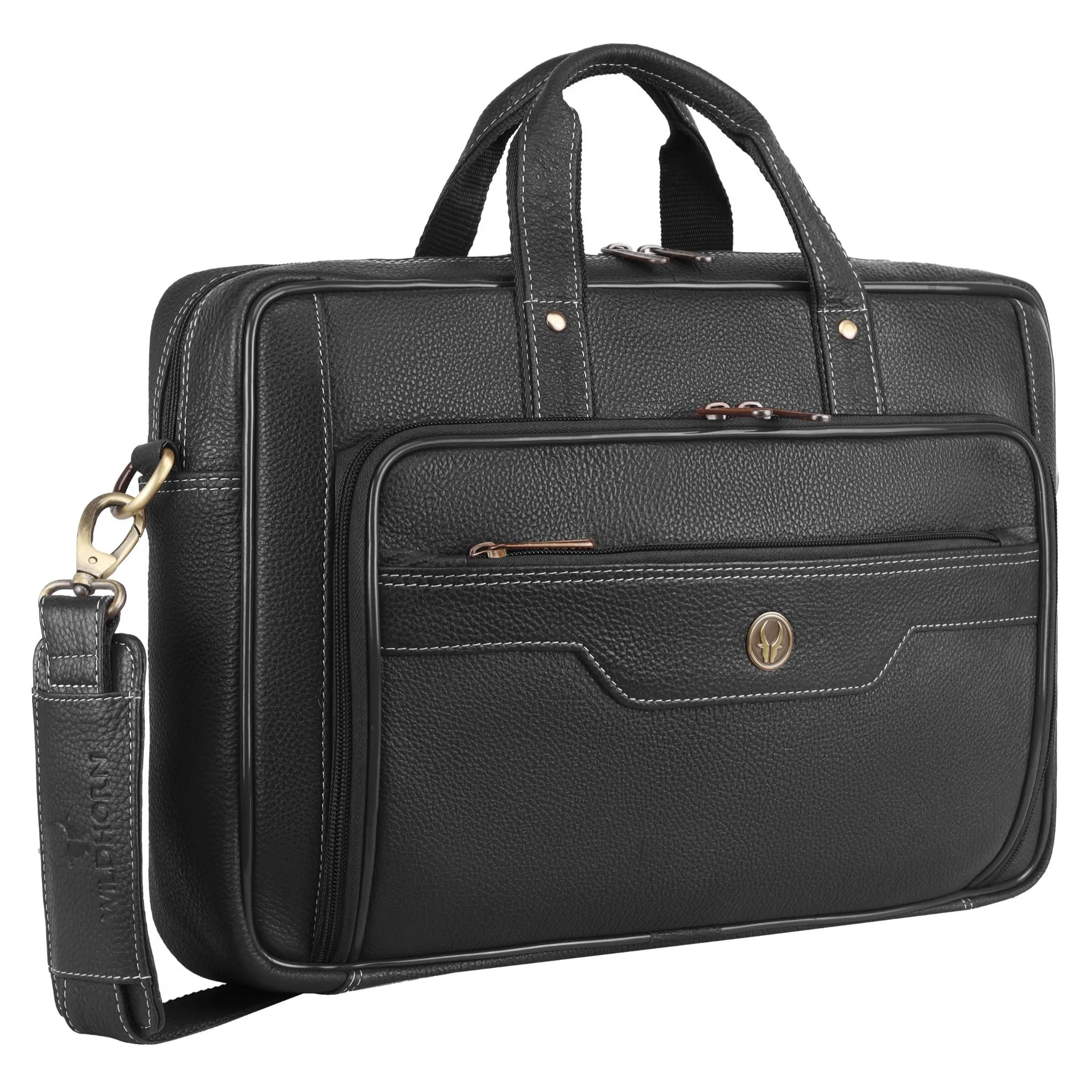 DURHAM Leather Laptop Messenger Bag for Men