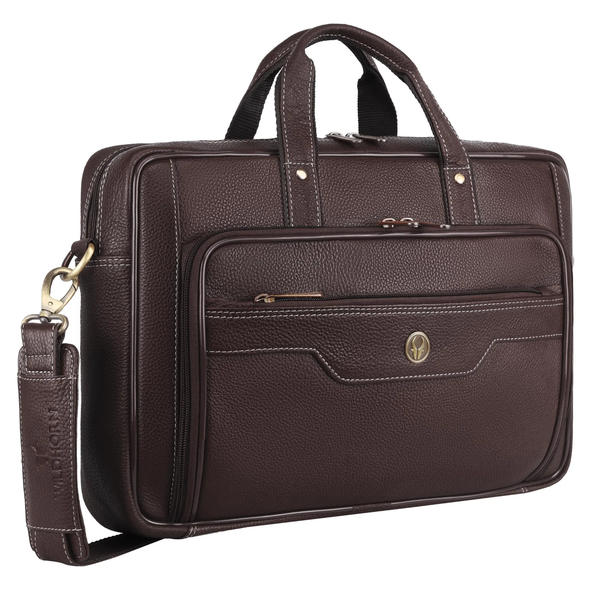 DURHAM Leather Laptop Messenger Bag for Men