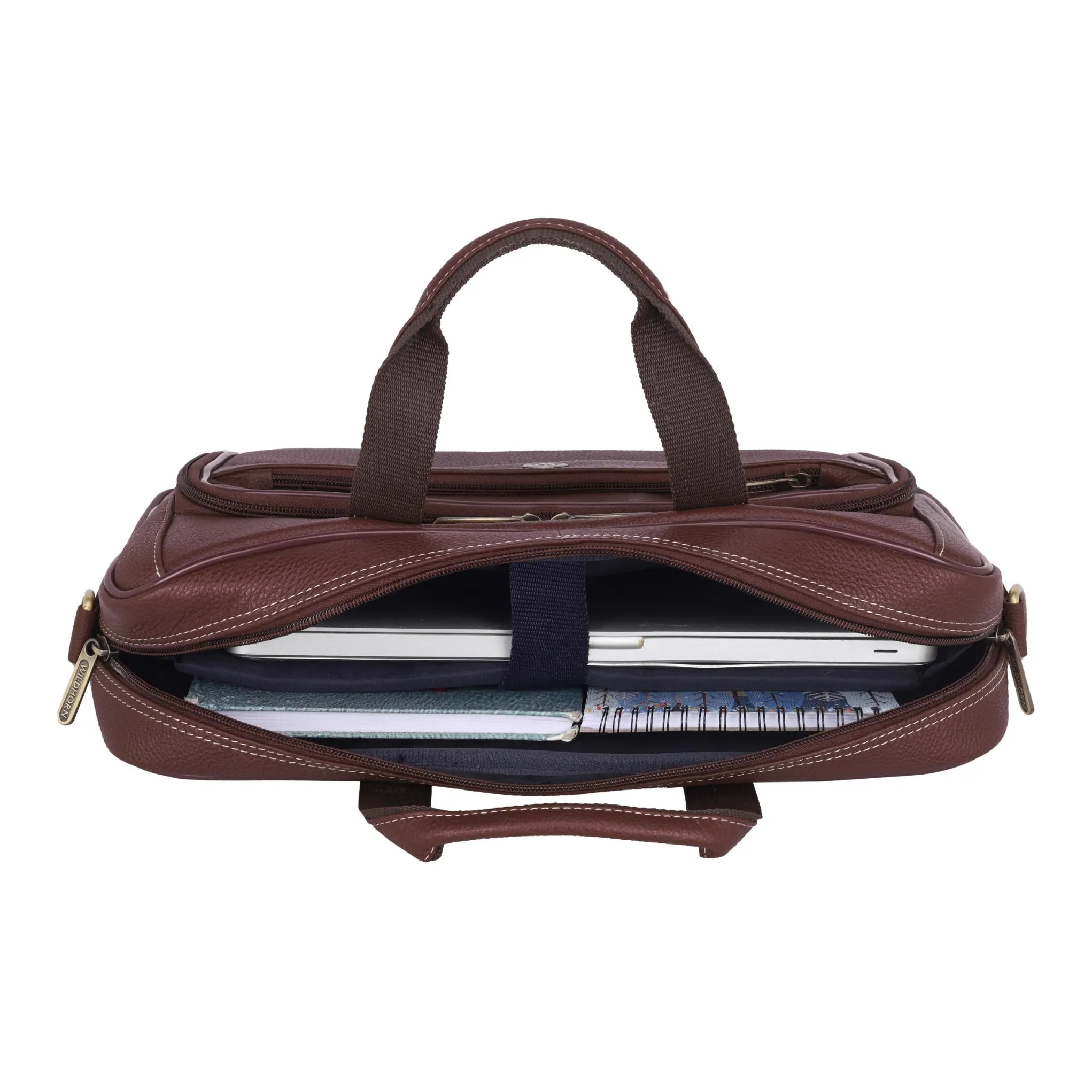 DURHAM Leather Laptop Messenger Bag for Men