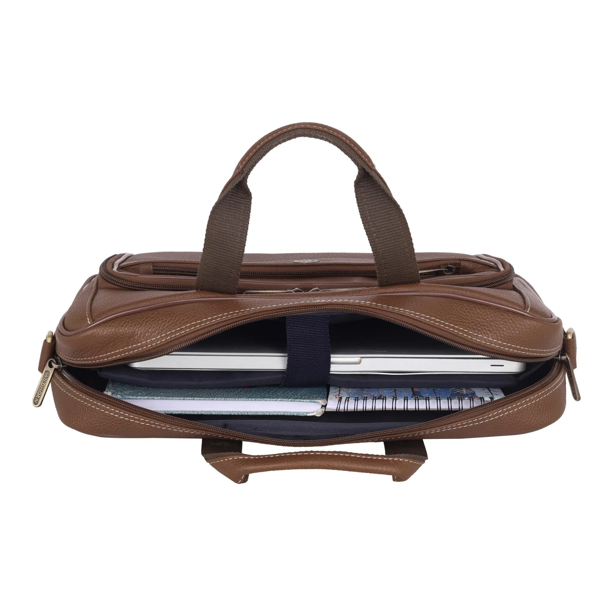 DURHAM Leather Laptop Messenger Bag for Men