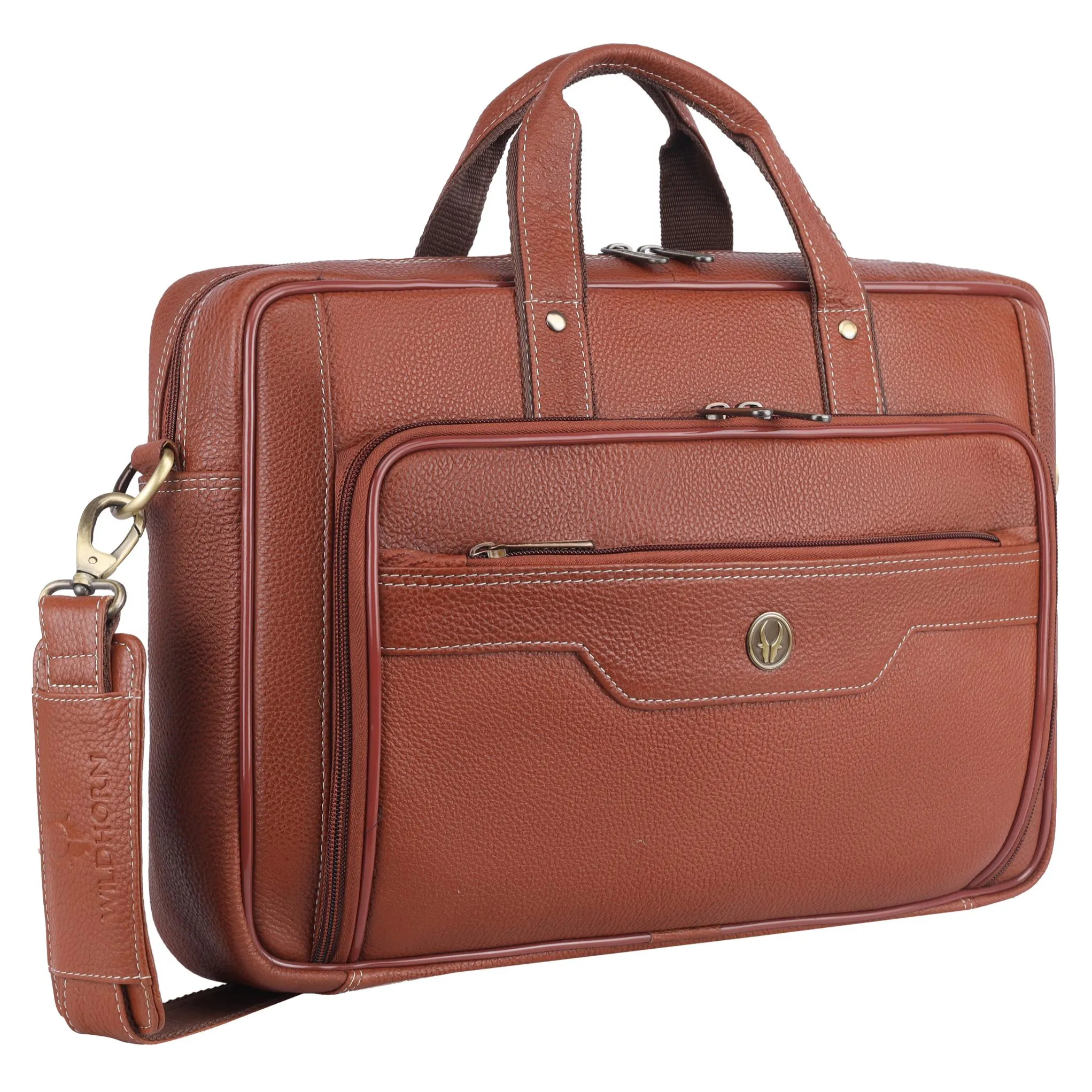 DURHAM Leather Laptop Messenger Bag for Men