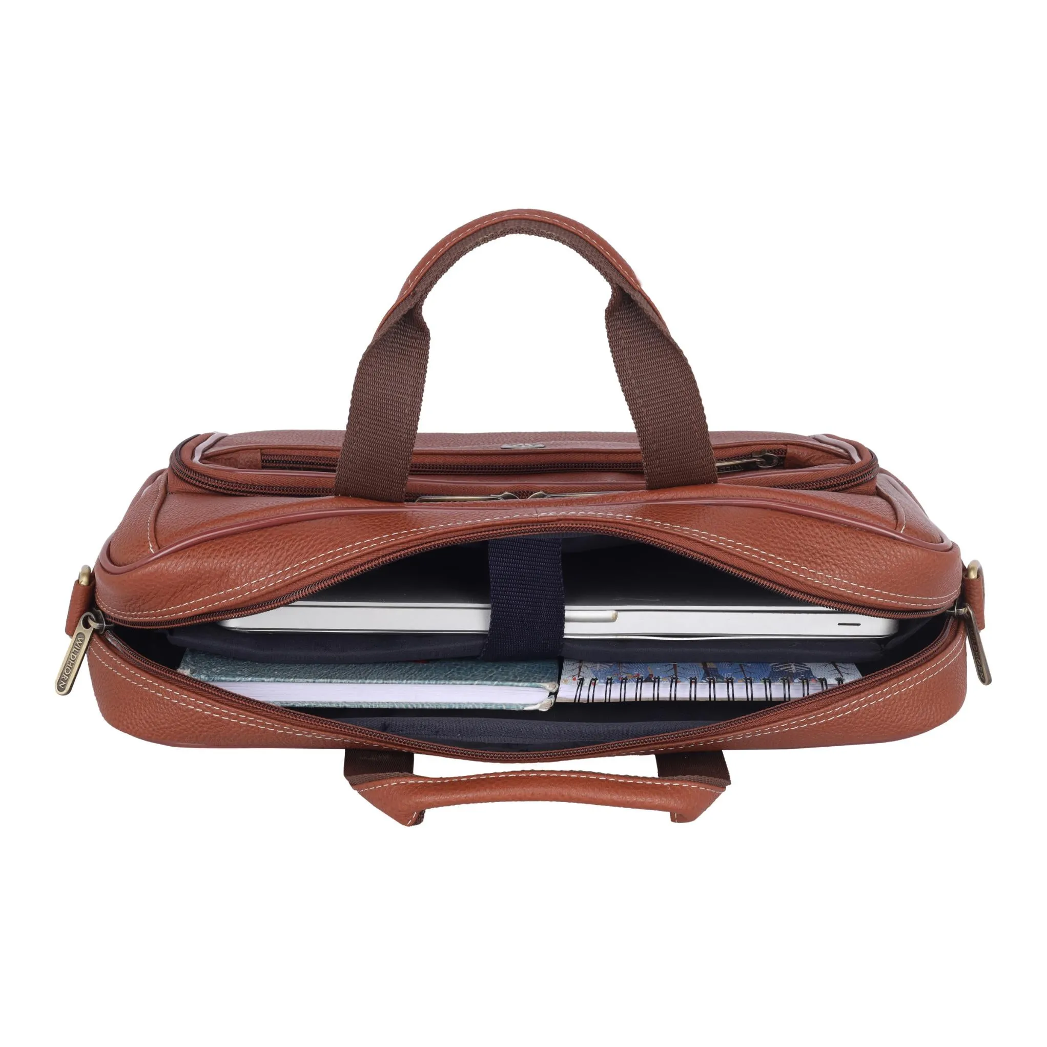 DURHAM Leather Laptop Messenger Bag for Men