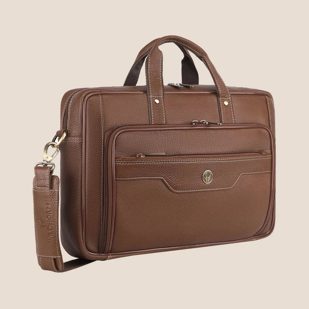 DURHAM Leather Laptop Messenger Bag for Men